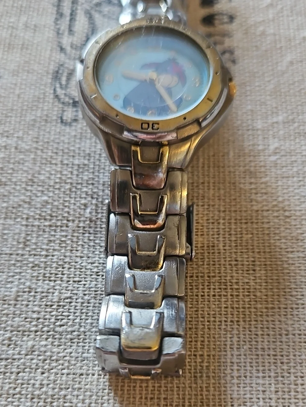 Disney Eeyore Character Stainless Steel Bracelet Watch - Light Blue Dial